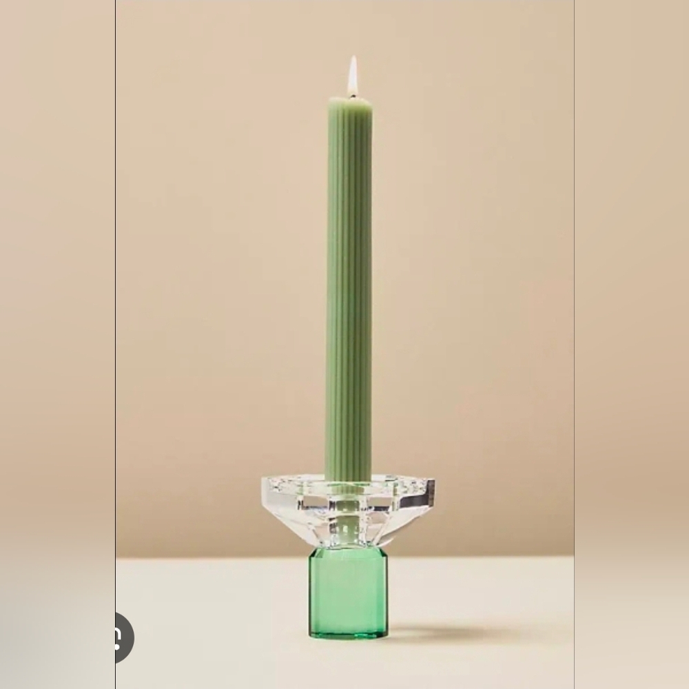 Anthropologie Cut Glass Candle Holder